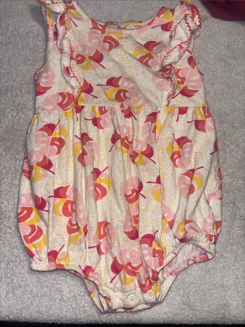 wonder nation Pink & Yellow Floral Bubble Romper